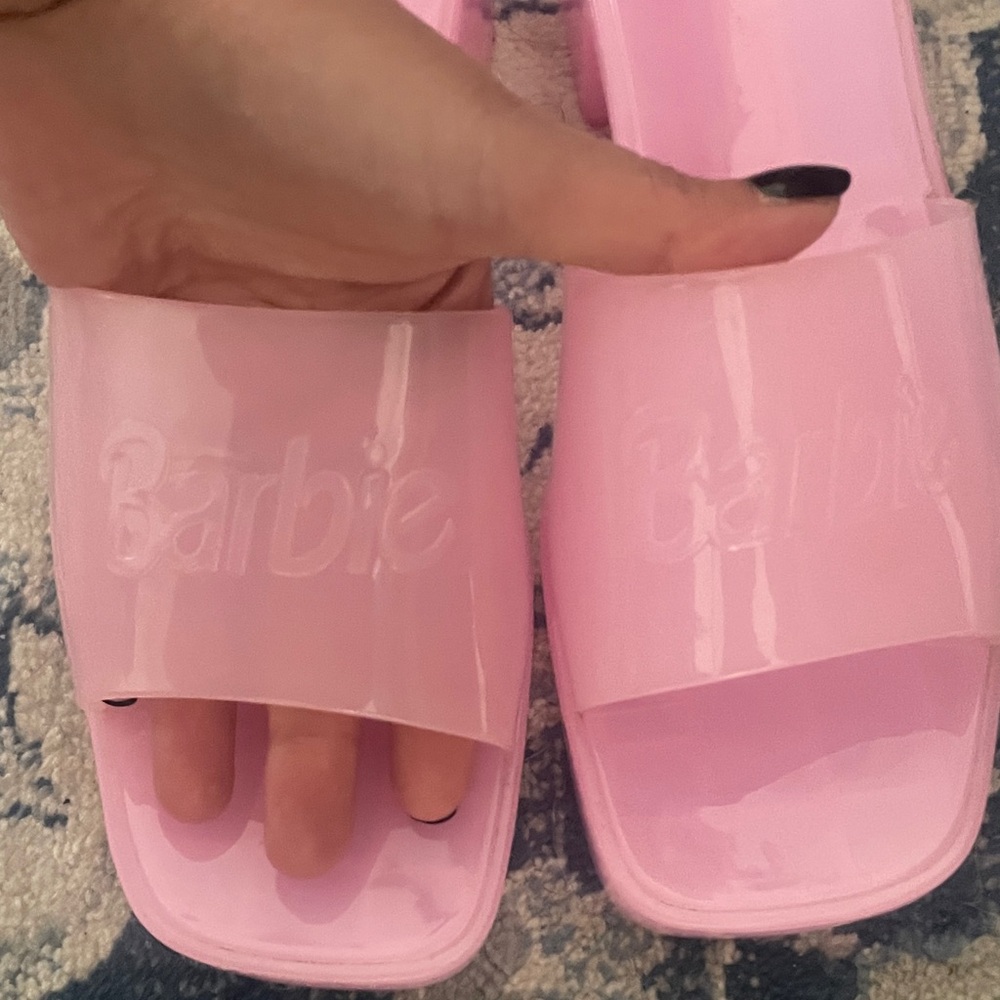 Barbie Glossy Pink Slide Sandals